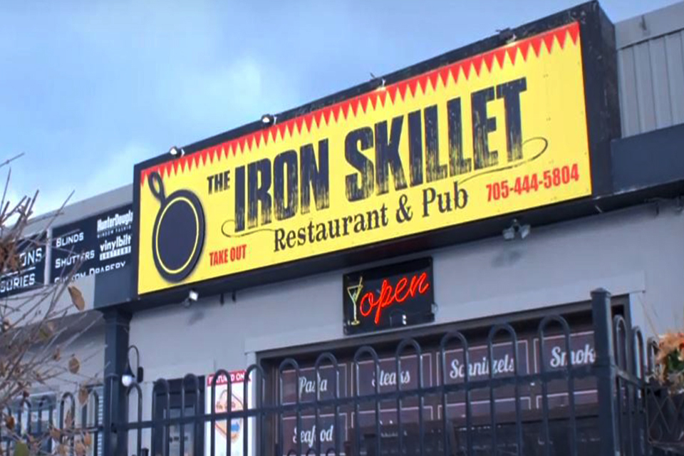 outside of Iron Skillet Restaurant and Pub