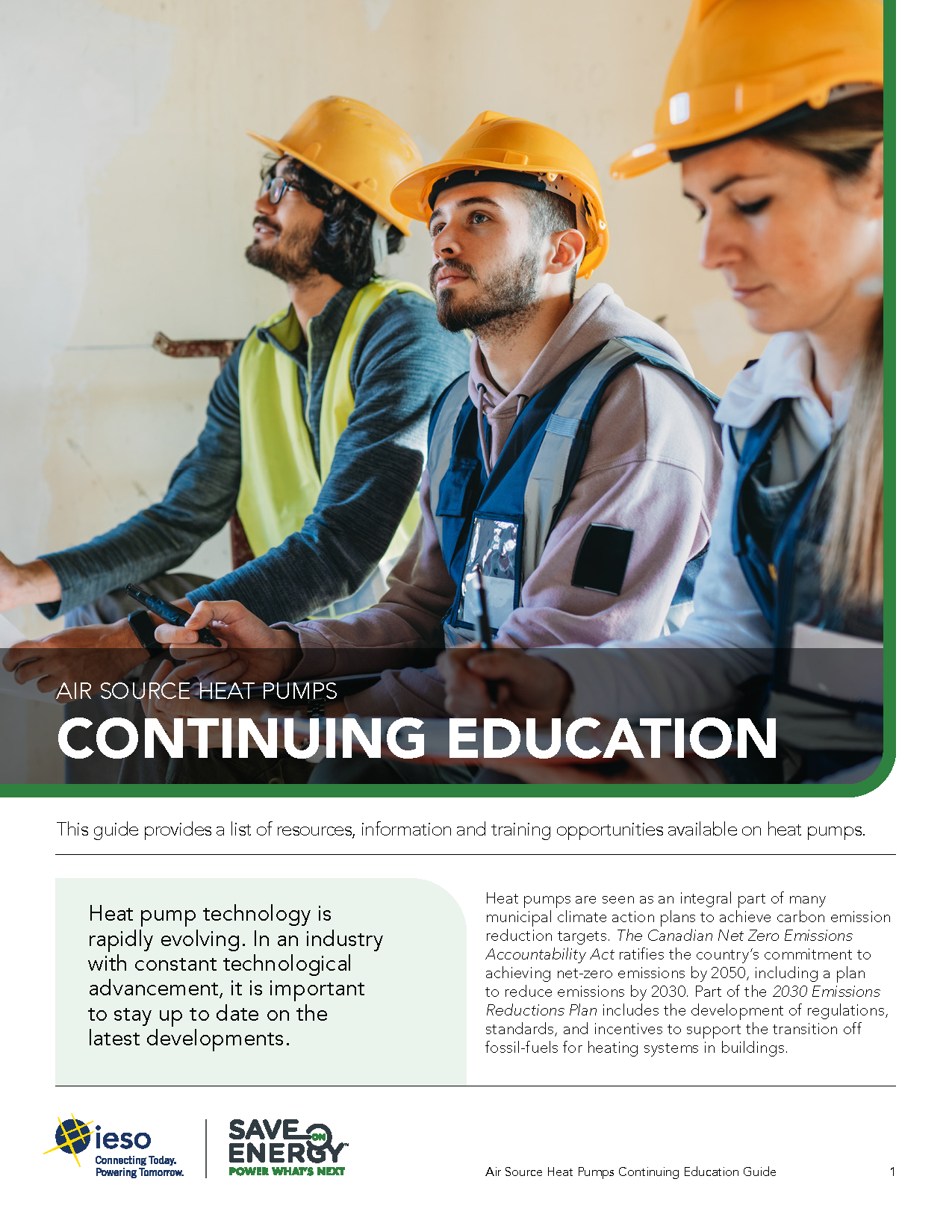 Air Source Heat Pumps Continuing Education Guide cover