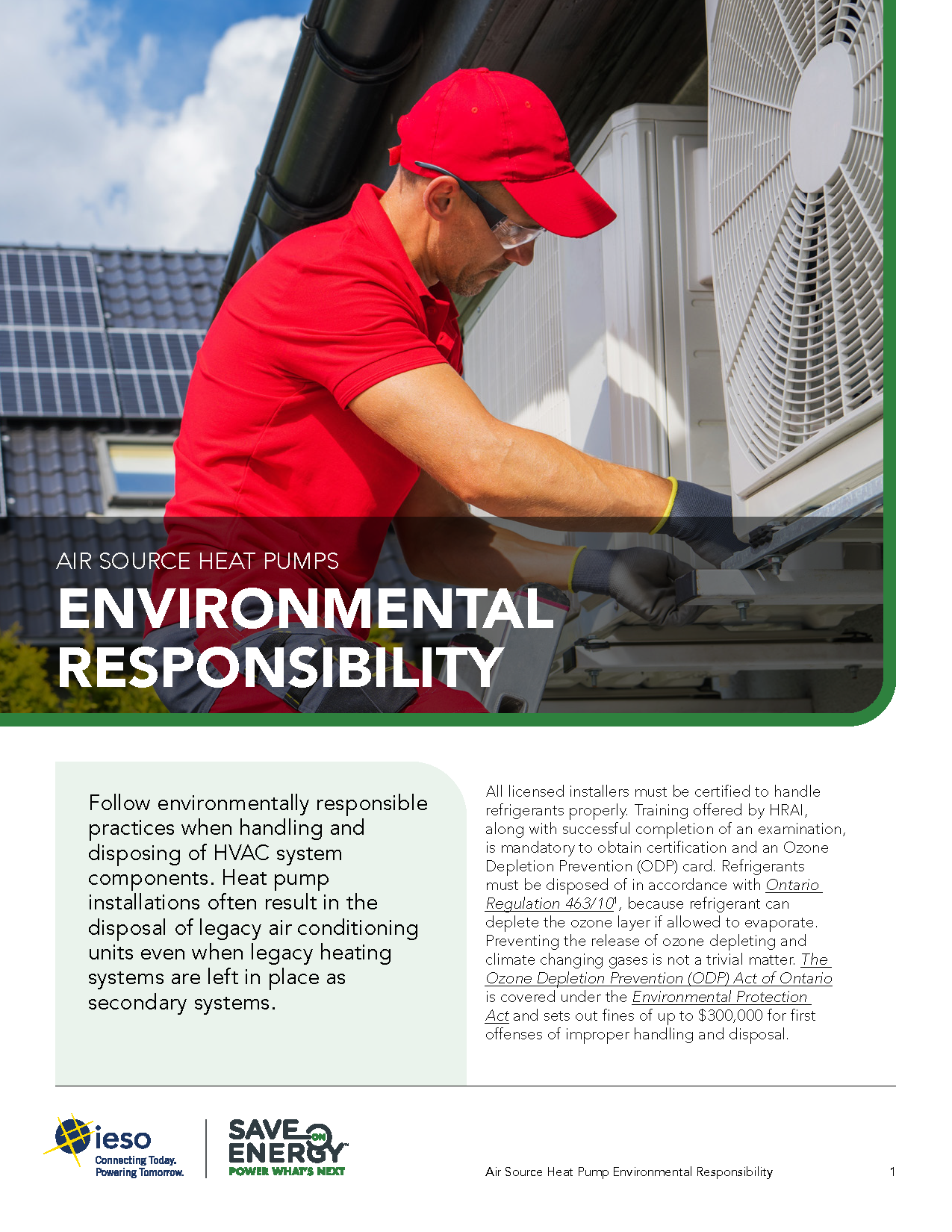 Air Source Heat Pumps Environmental Responsibility cover