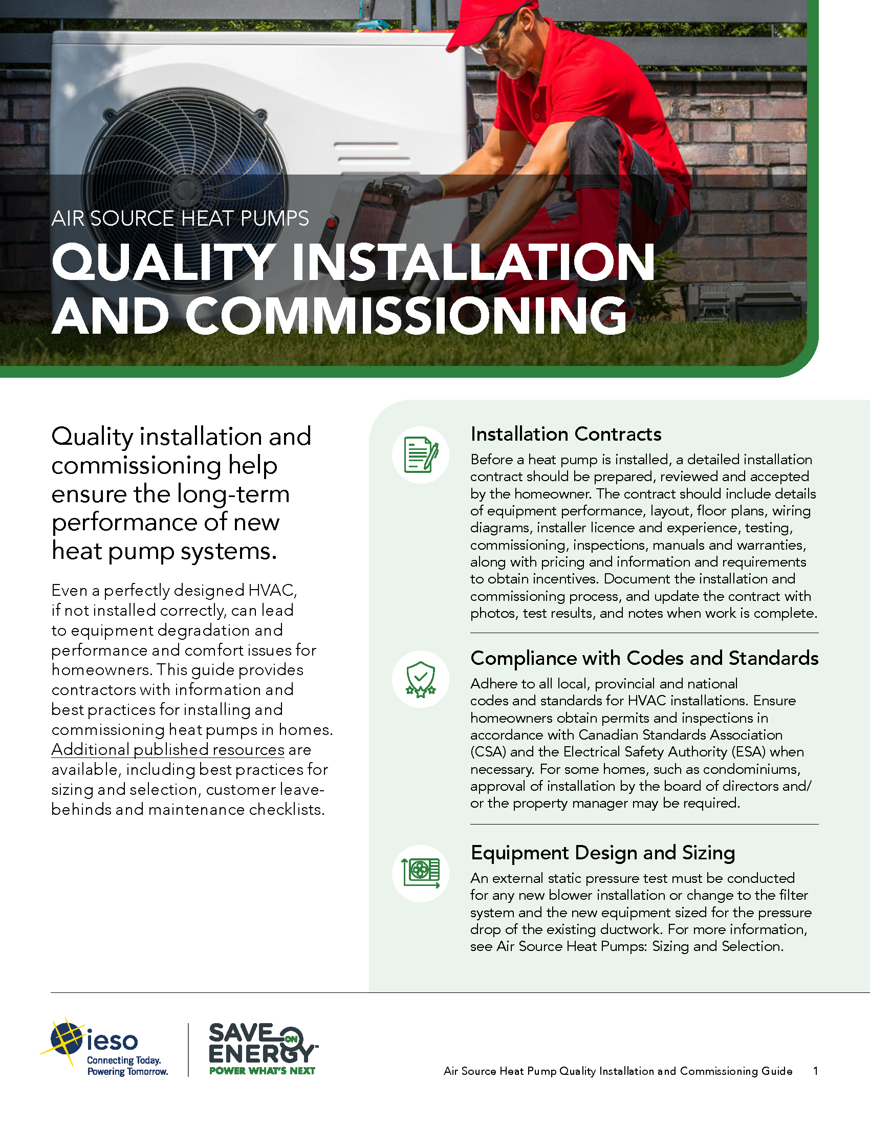Air Source Heat Pumps Quality Installation and Commissioning guide cover