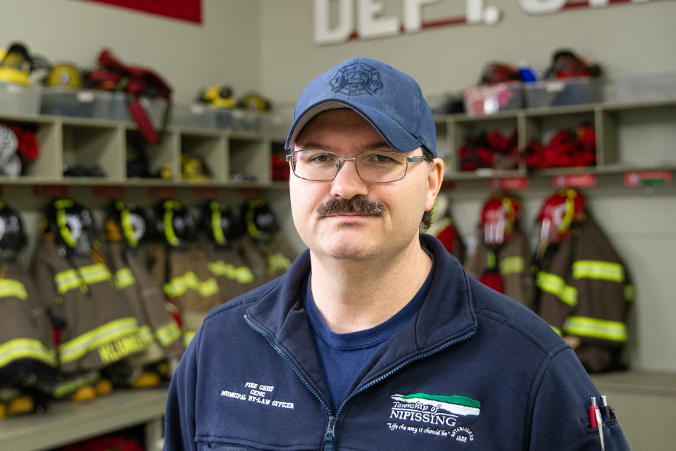 worker at firehall of Nispissing township